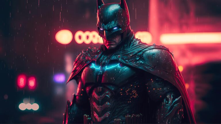 “The Dark Knight in Neon City” (2023) – AI project